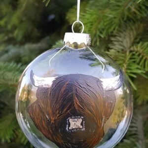 Weihnachtskugel handbemalt flach